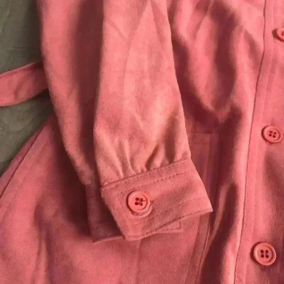 🔥sportrite🔥 | Vintage 1960’s Arnel triacetate fabric blush pink trench coat - Picture 7 of 16